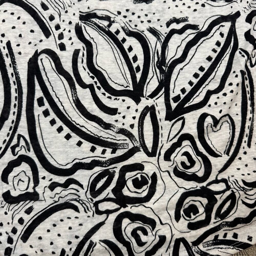 C&C California Women’s Linen Abstract Black and White Women's Top ~ M - Picture 12 of 12
